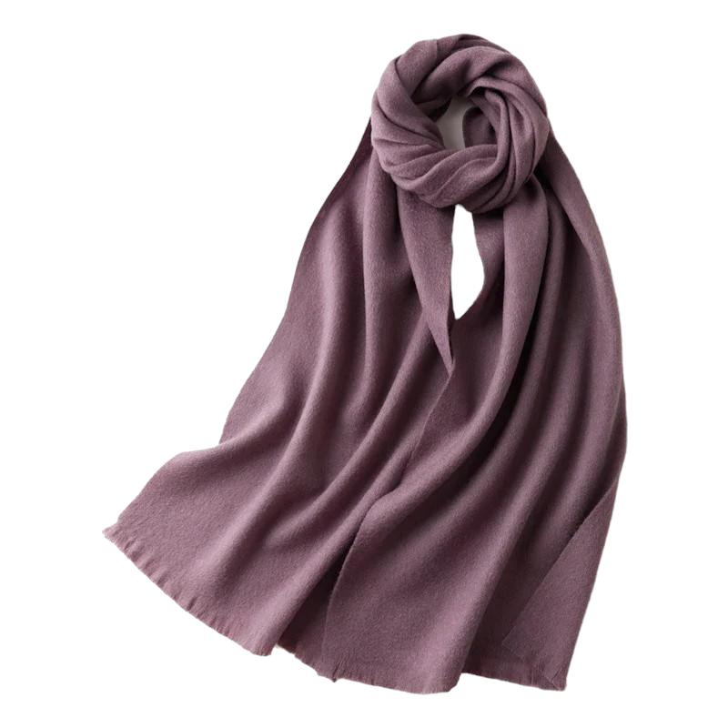 Echarpe Laine Fine Femme Violet Poudré 32*190cm