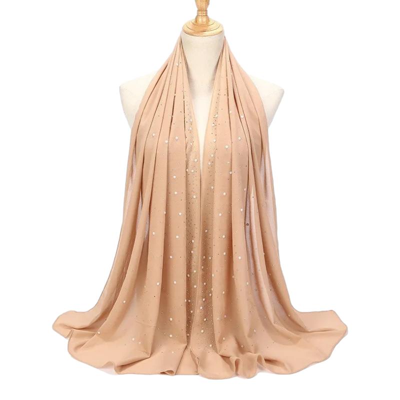 Etole de Soirée en Mousseline Beige Sable 75*175cm