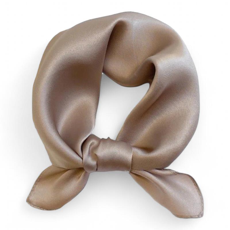 Carré De Soie Pour Homme Beige Poudré 53*53cm