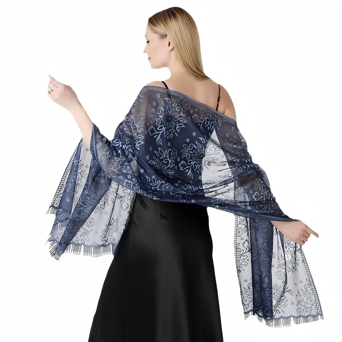 Etole de Soirée Femme portée sur les épaules - Doré - Lavande - Rose - Ivoire - Rose Poudré - Beige Doré - Vert Sauge - Blanc - Noir - Taupe - Beige et Doré - Bleu Marine - Violet Foncé