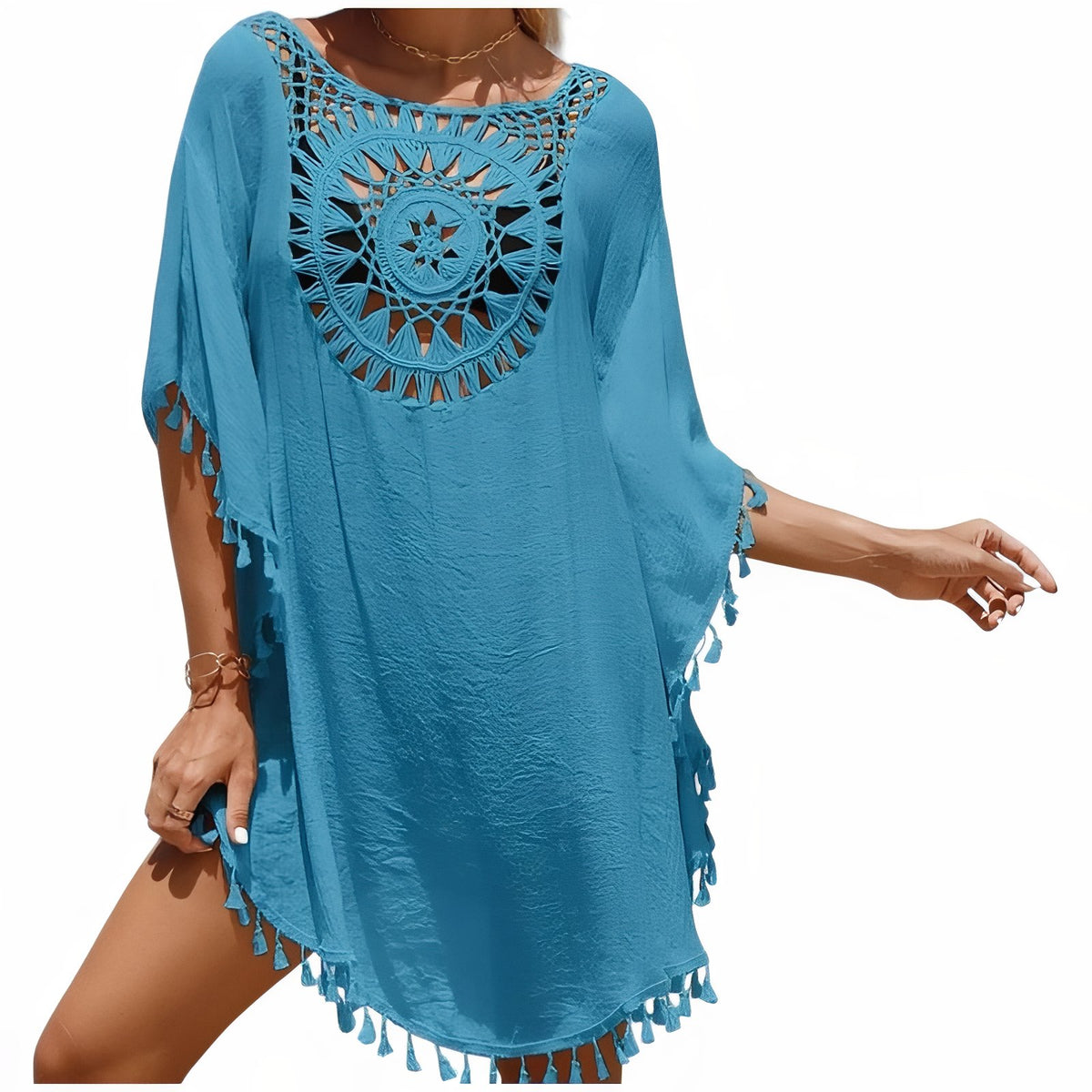 Robe de Plage Motif Attrape Rêve - Bleu - Unique
