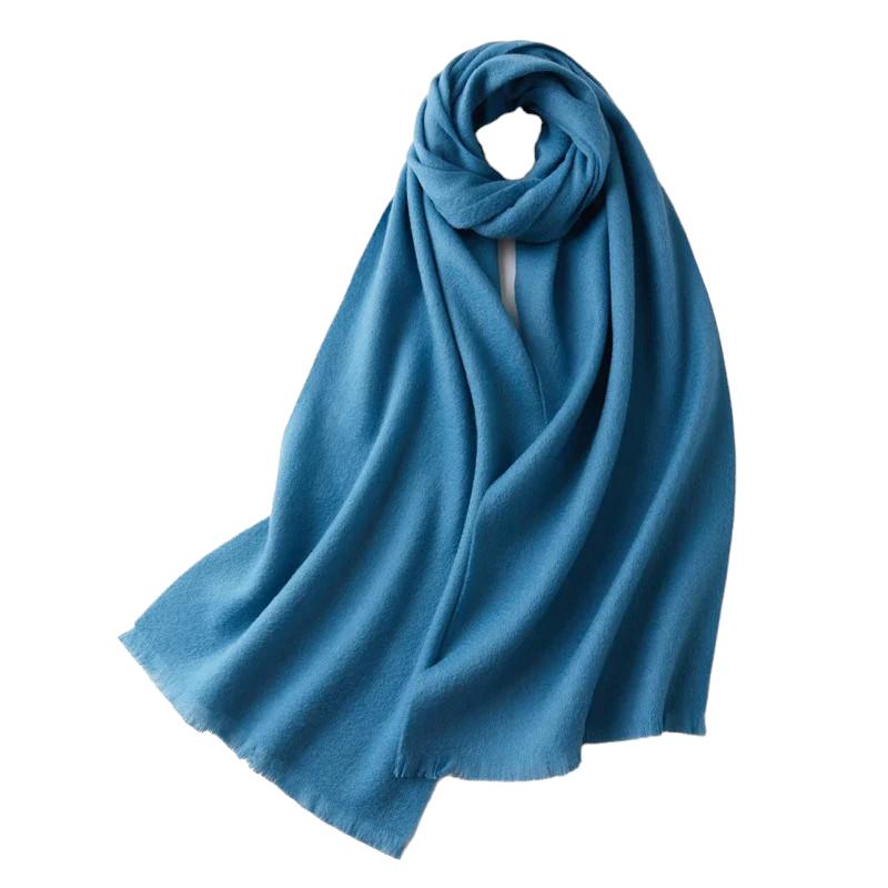 Echarpe Laine Fine Femme Bleu Ciel 32*190cm