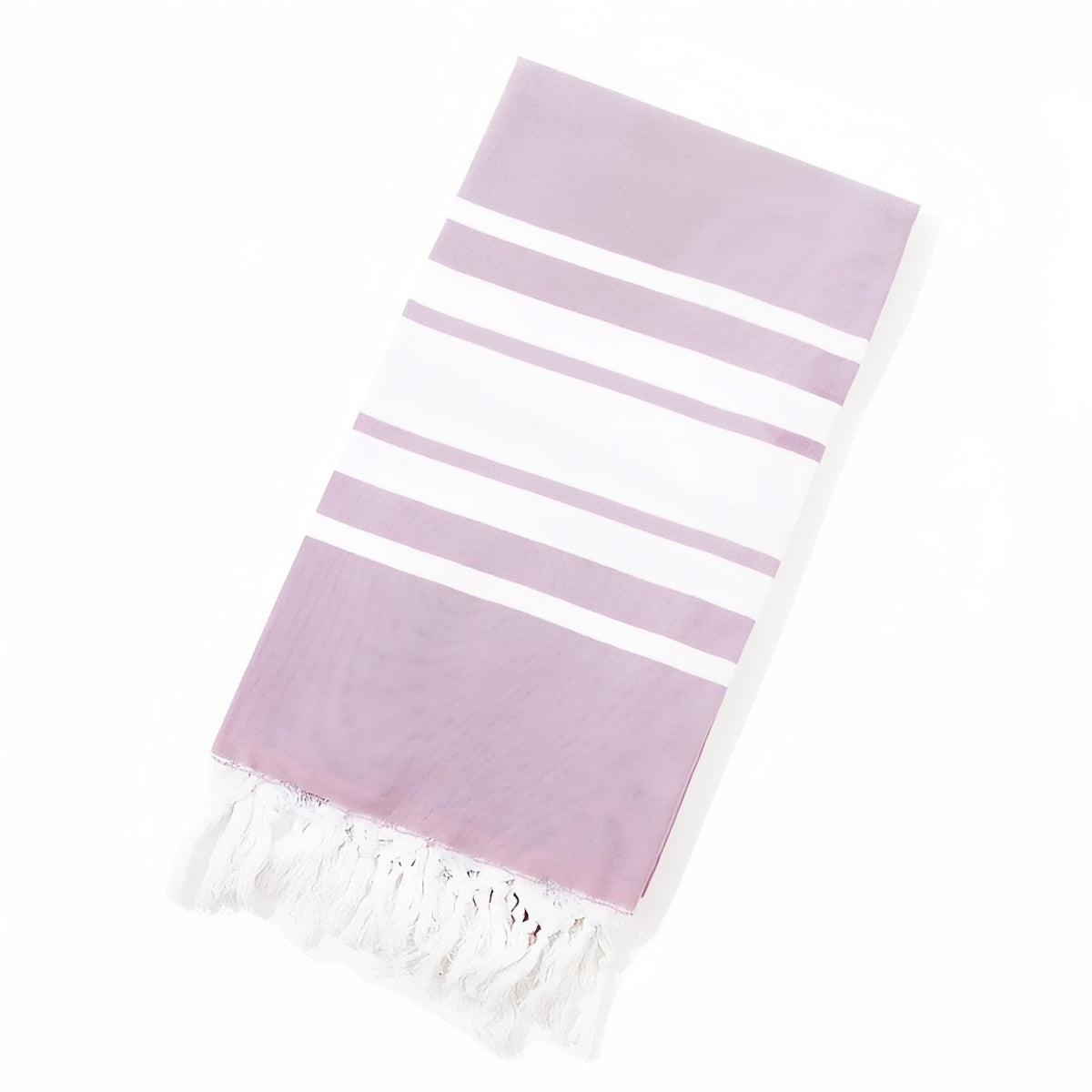 Fouta de Plage Ligné Bicolore à Franges - Lavande - 100*180cm