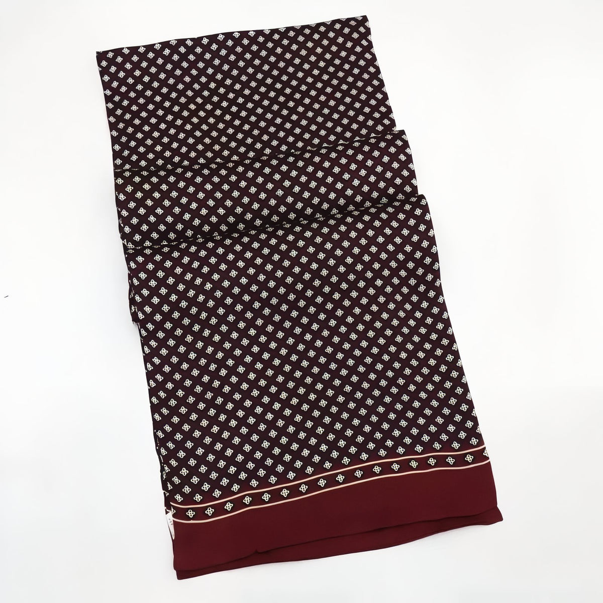 Echarpe de Soie Homme - Bordeaux et Crème