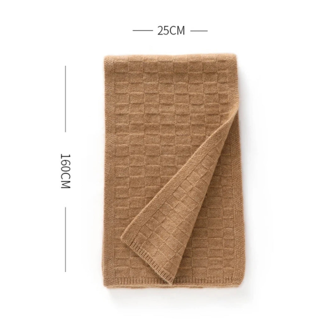Écharpe Cachemire Luxe Femme guide des dimensions - Bordeaux - Noir - Camel Clair - Camel Foncé - Gris Clair - Crème Clair
