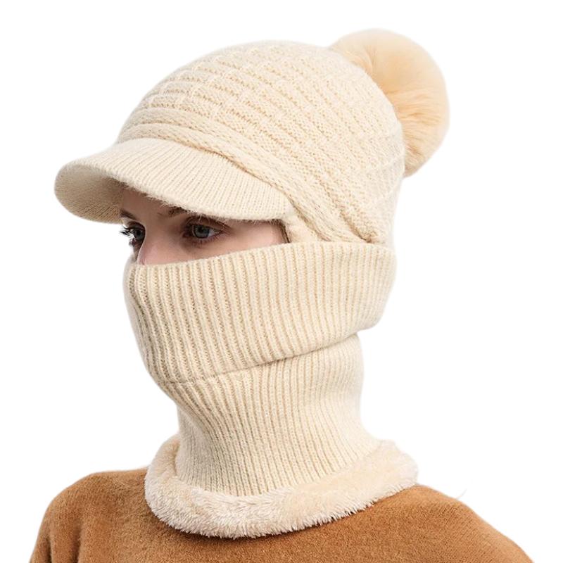 Bonnet Casquette Echarpe Beige Crème 56-60cm