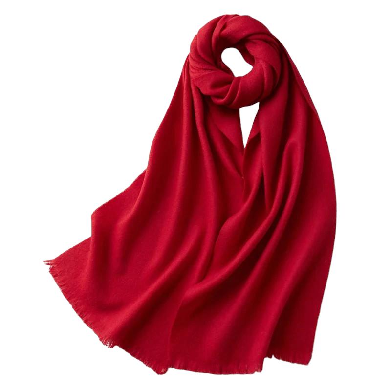 Echarpe Laine Fine Femme Rouge 32*190cm