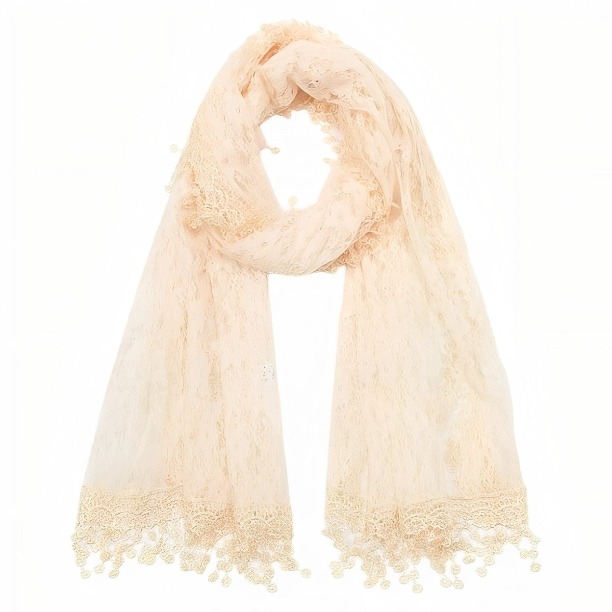 Etole avec Dentelle Femme - Beige - 180*55cm