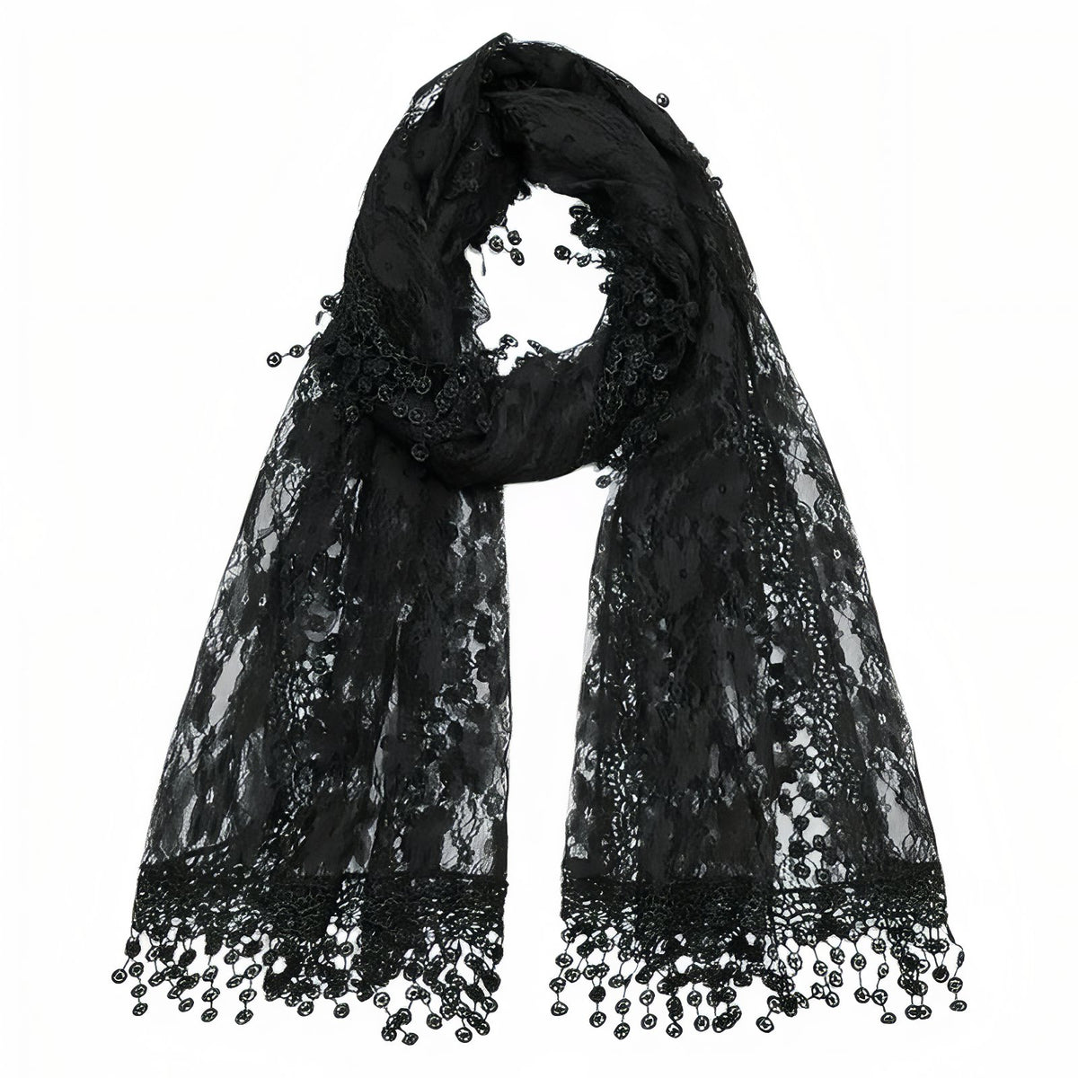 Etole avec Dentelle Femme - Noir - 180*55cm