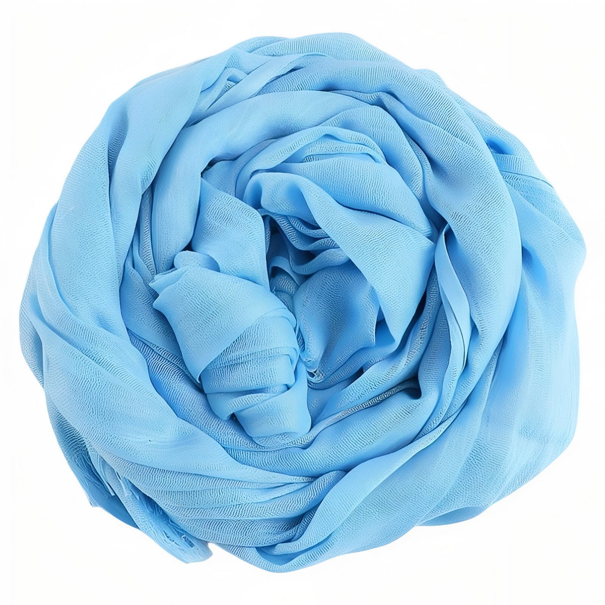 Chèche Coton De Lin Uni - Bleu Azur - 195*95cm