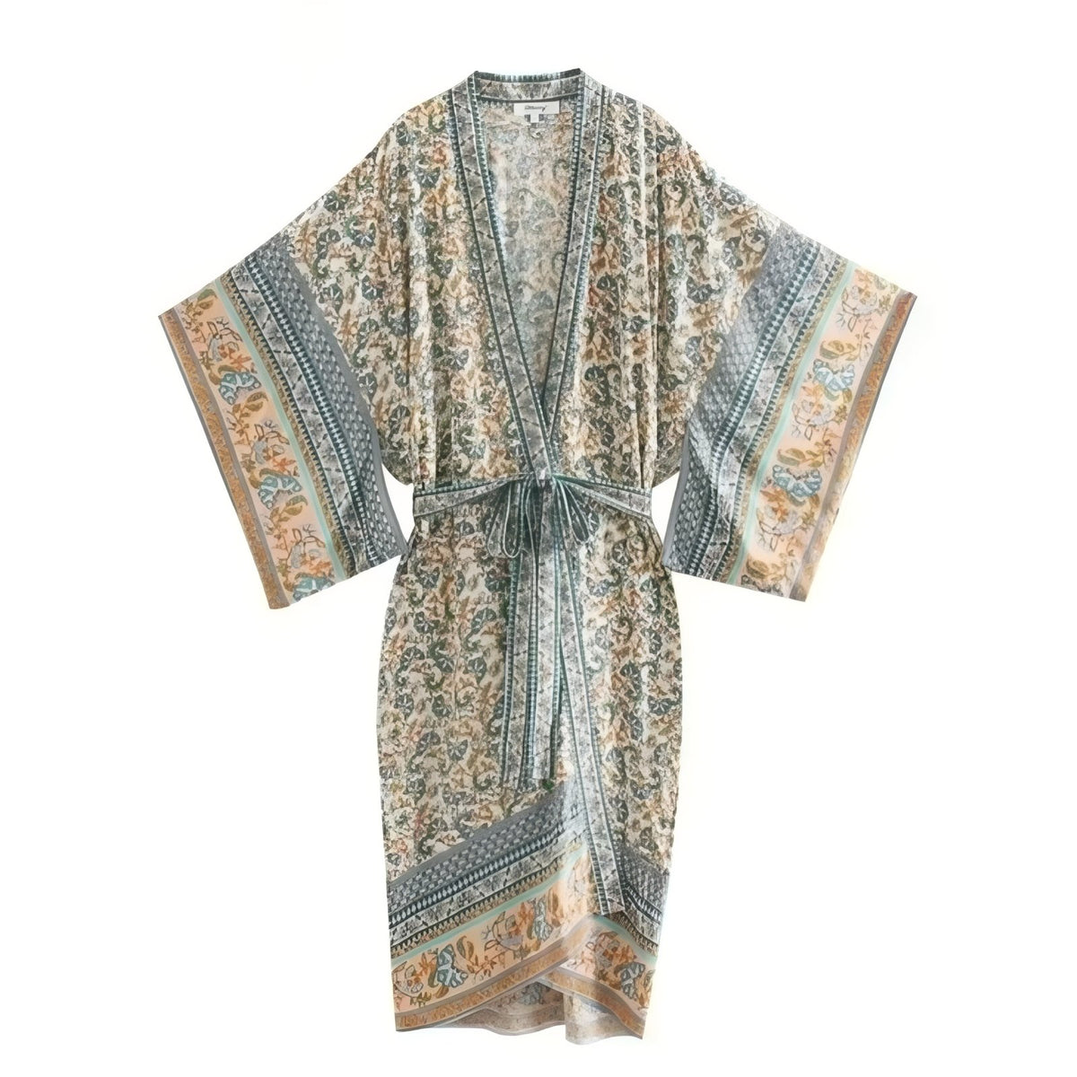 Kimono de Plage à Ceinture Bohemian Style - Vert