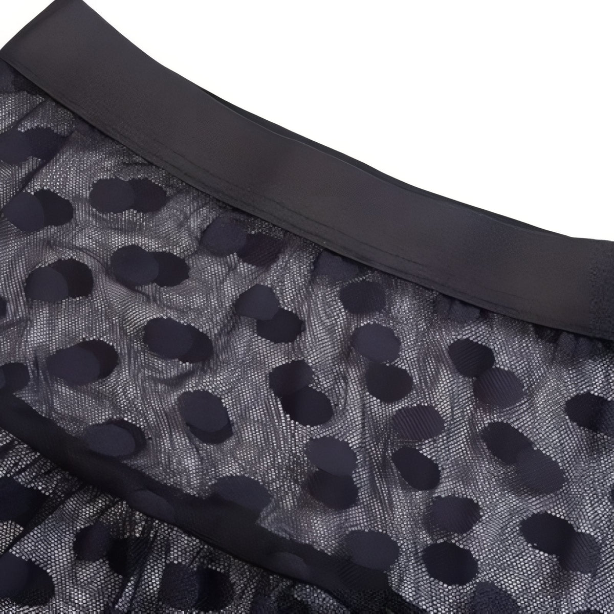 Maxi Jupe Longue Plage Transparente gros plan motif transparent - Noir - Blanc