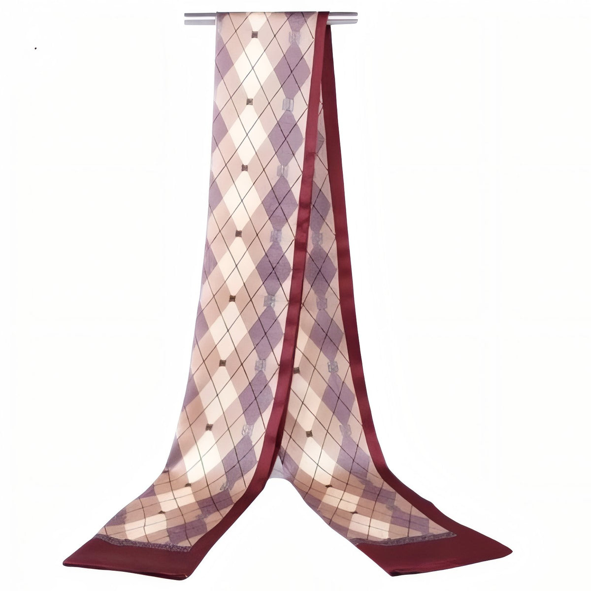 Echarpe Soie Vintage Homme écharpe avec motif losange - Gris et Noir - Noir et Rouge - Bleu Marine et Blanc - Beige et Noir - Bleu Nuit et Doré - Bleu Nuit et Jaune - Bordeaux et Beige - Jaune et Noir - Vert Pâle et Bleu Ciel - Bordeaux - Bleu Nuit et Argent - Bleu Marine et Rouge - Bleu Nuit et Beige