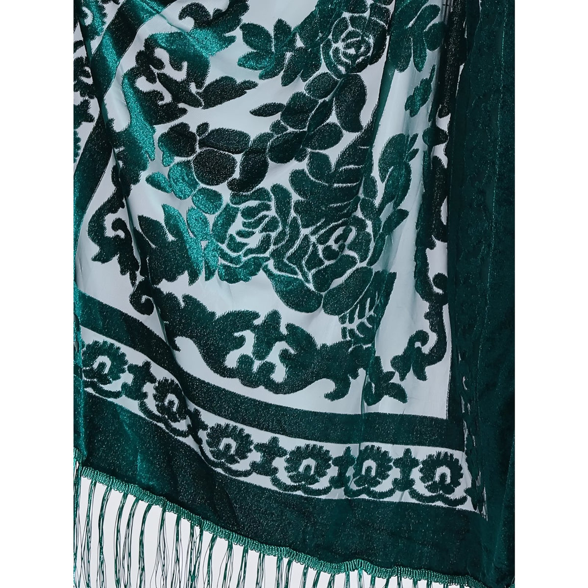 Grande Etole Velours détail motif floral - Bleu Marine - Vert Émeraude - Bordeaux - Noir