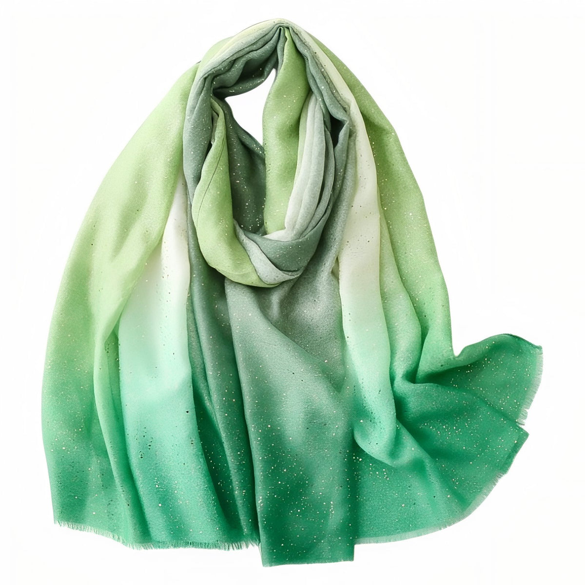 Foulard Paillettes Femme - Vert Émeraude et Vert Clair
