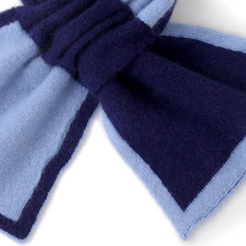 Écharpe Cachemire Bleu Marine Bleu 83*18cm
