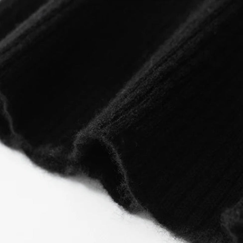 Écharpe Cachemire Noir Snood Noir 35*22cm