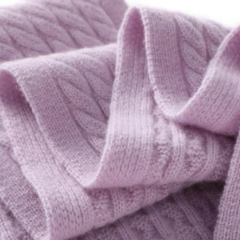 Écharpe En Cachemire Violet pour Femme Lavande 152*15cm