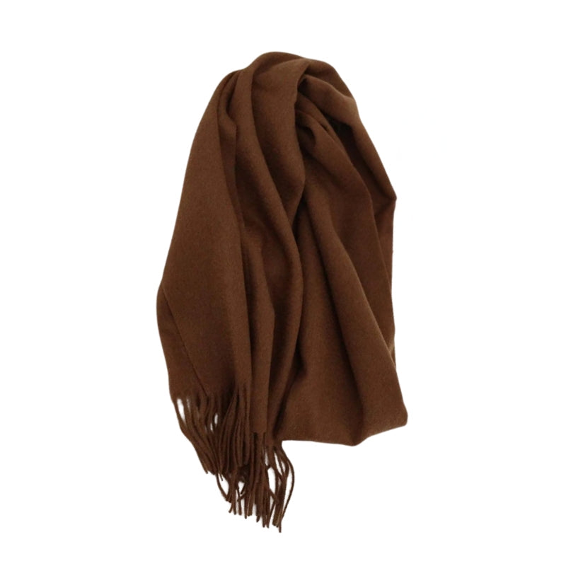 Écharpe en Laine Douce Marron Chocolat 165-30cm
