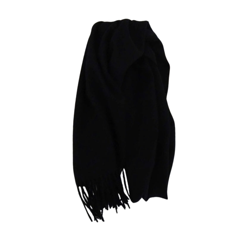 Écharpe en Laine Douce Noir 165-30cm