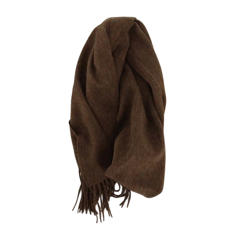 Écharpe en Laine Douce Marron Foncé 165-30cm