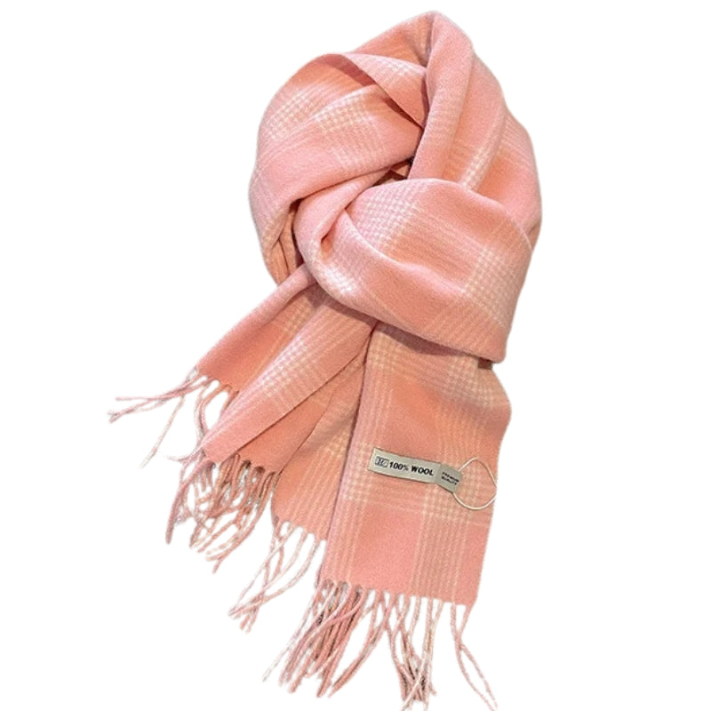 Écharpe Pure Laine Rose Foncé 160*30cm