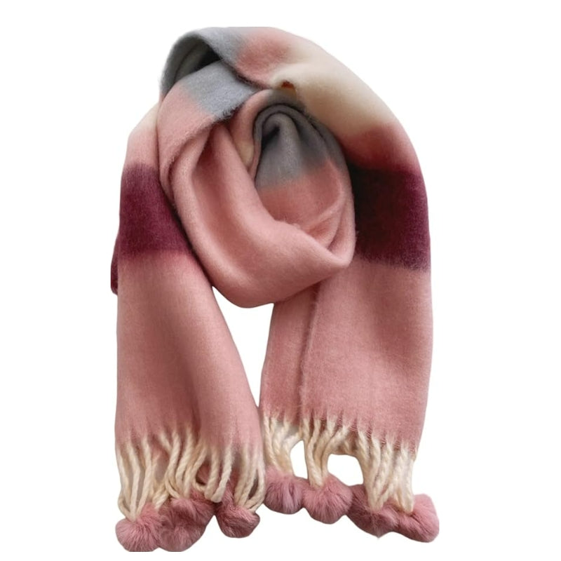 Grosse Écharpe Femme Rose Rose 210*35cm