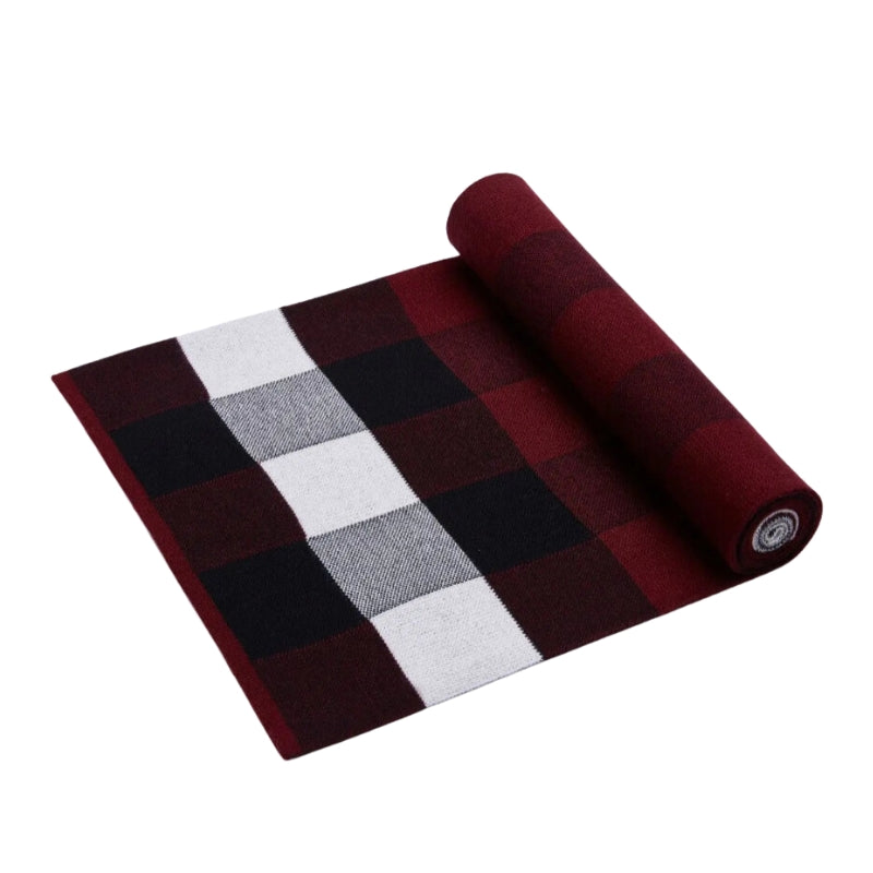 Écharpe Homme Chic Bordeaux et Noir 180*30cm