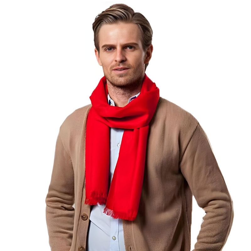 Echarpe Homme Rouge Rouge 180x30cm