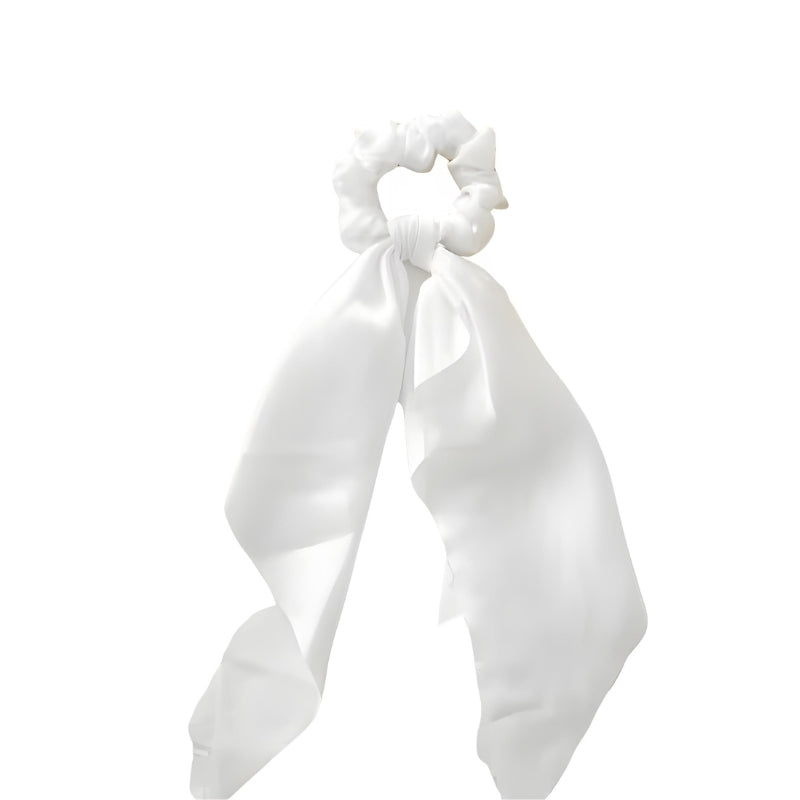 Chouchou Foulard Satin Blanc 