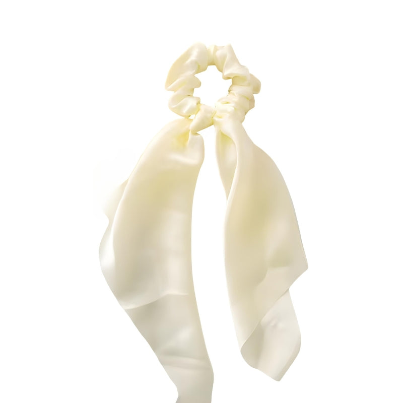 Chouchou Foulard Satin Jaune Pâle 