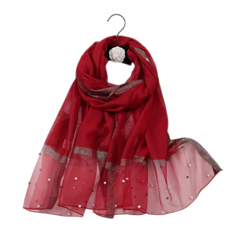 Foulard Perlé Bordeaux 190*70cm