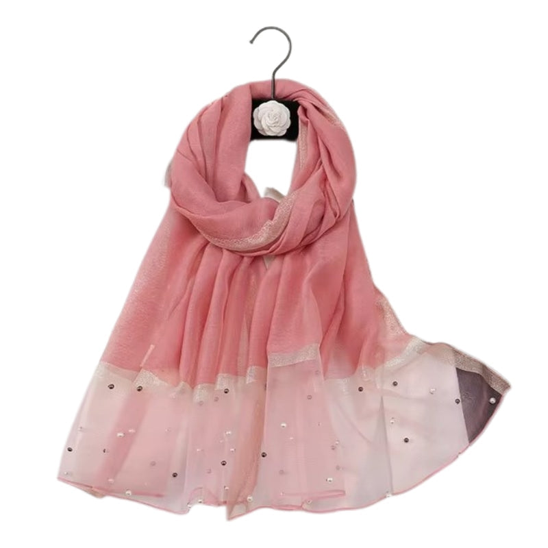 Foulard Perlé Rose Poudré 190*70cm