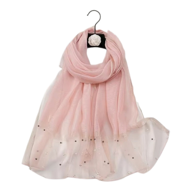 Foulard Perlé Rose Clair 190*70cm