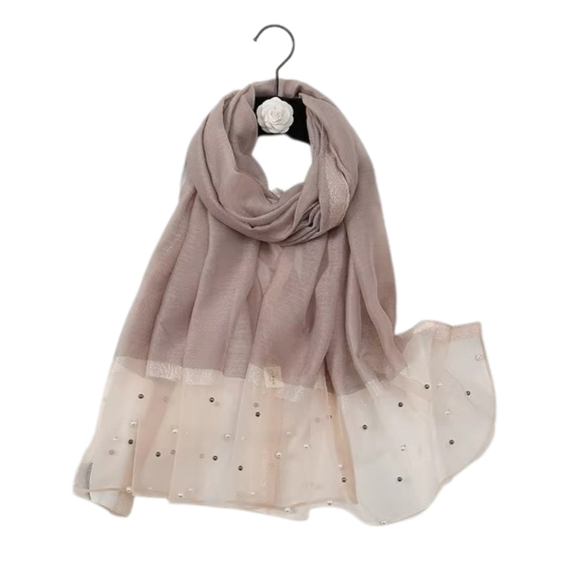 Foulard Perlé Taupe 190*70cm