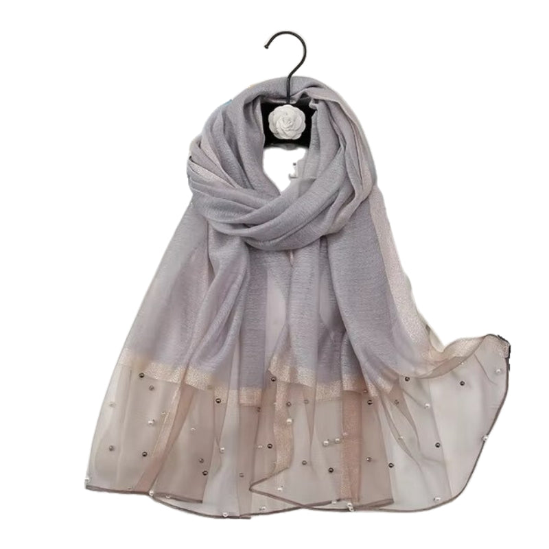 Foulard Perlé Gris Clair 190*70cm