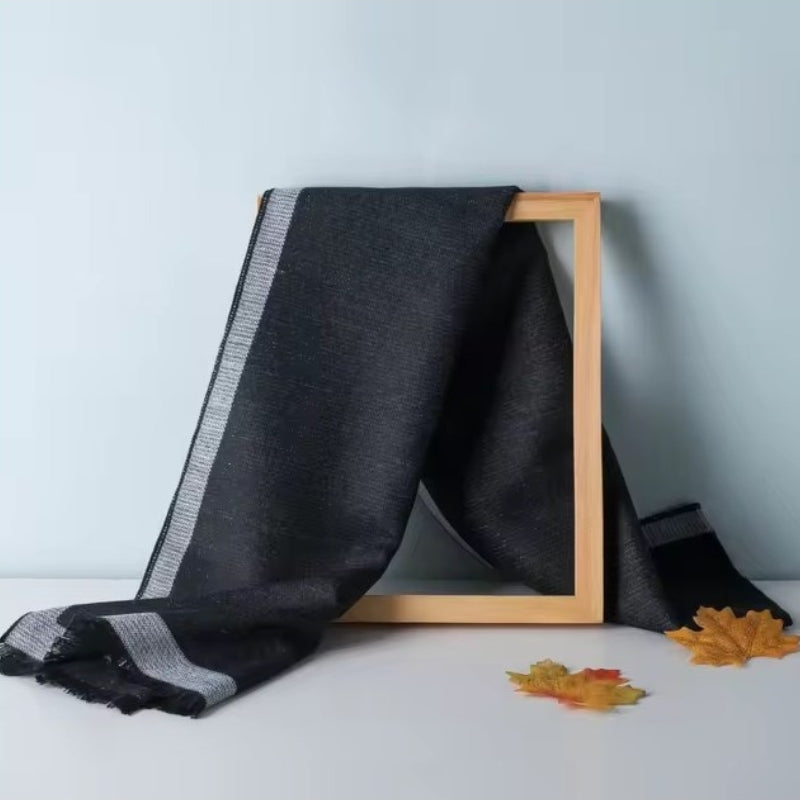 Echarpe Homme Longue Gris Foncé 180x30cm