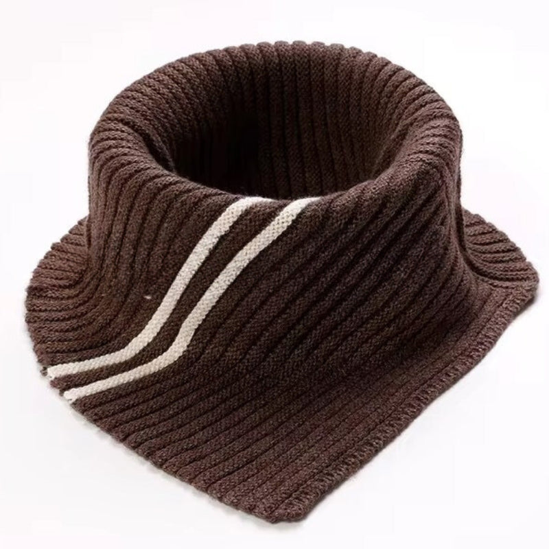 Cache Col Femme Marron Foncé et Crème 