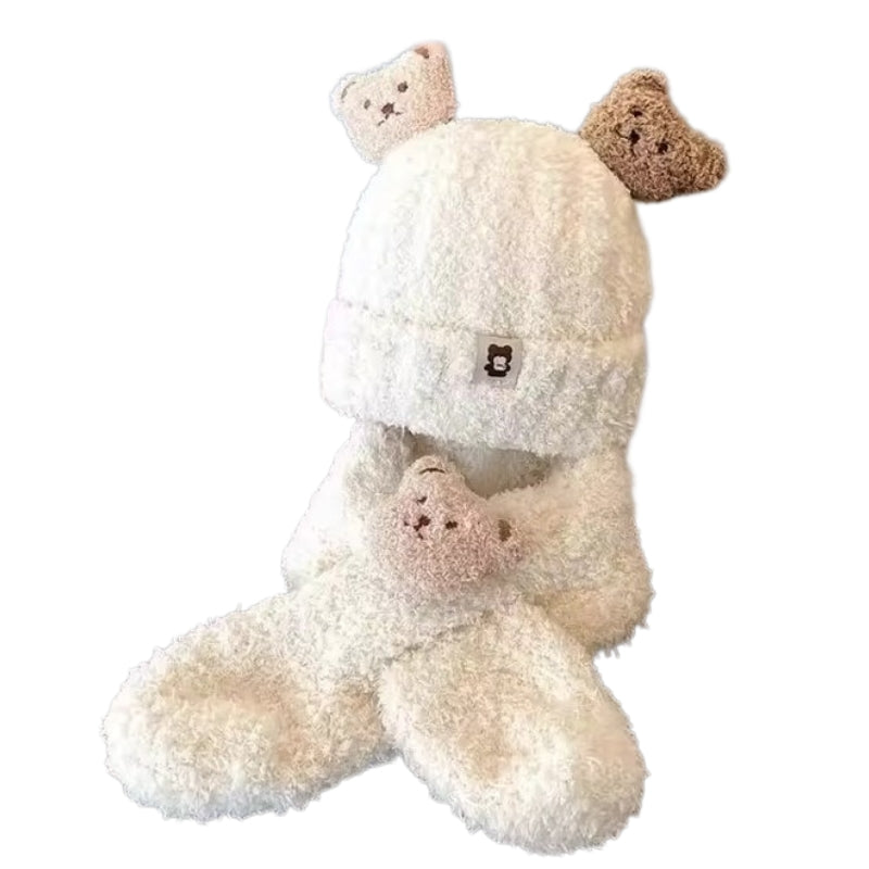 Ensemble Bonnet Echarpe Enfant Crème 
