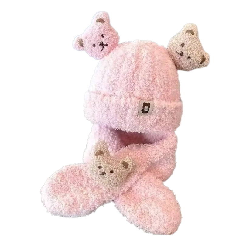 Ensemble Bonnet Echarpe Enfant Rose Poudré 