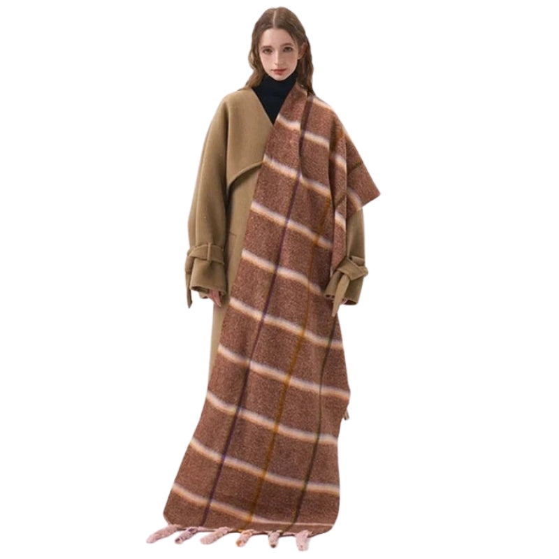 Maxi Echarpe Plaid Marron 50x205cm