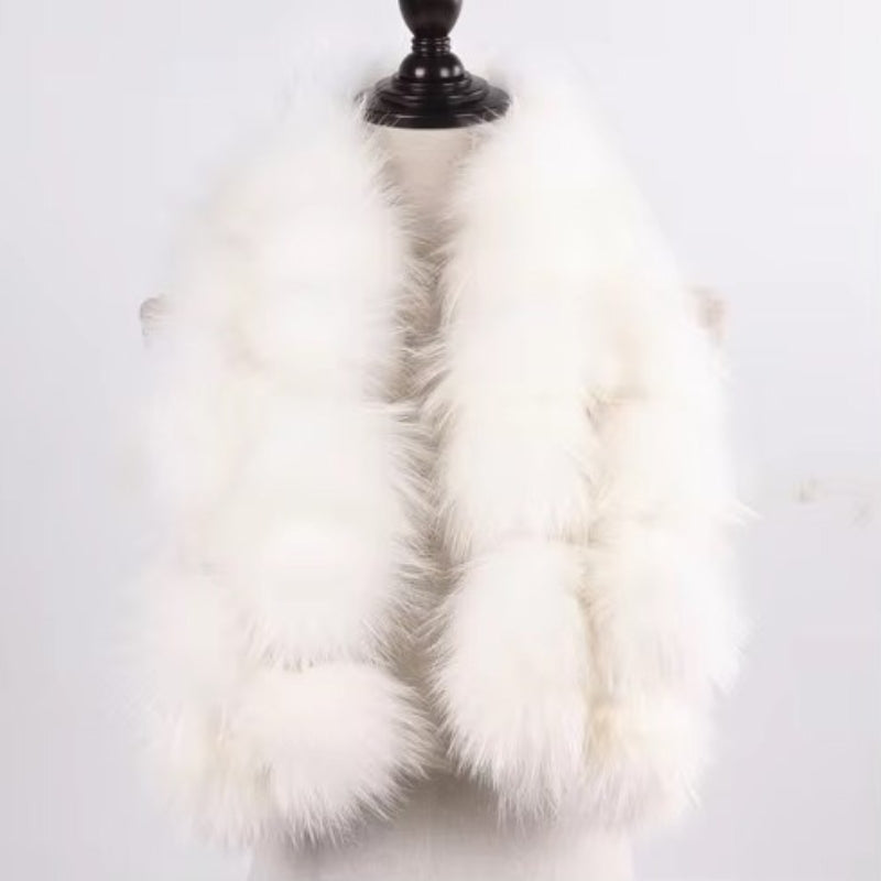Echarpe en Fourrure Lapin Blanc Neige 95x14cm