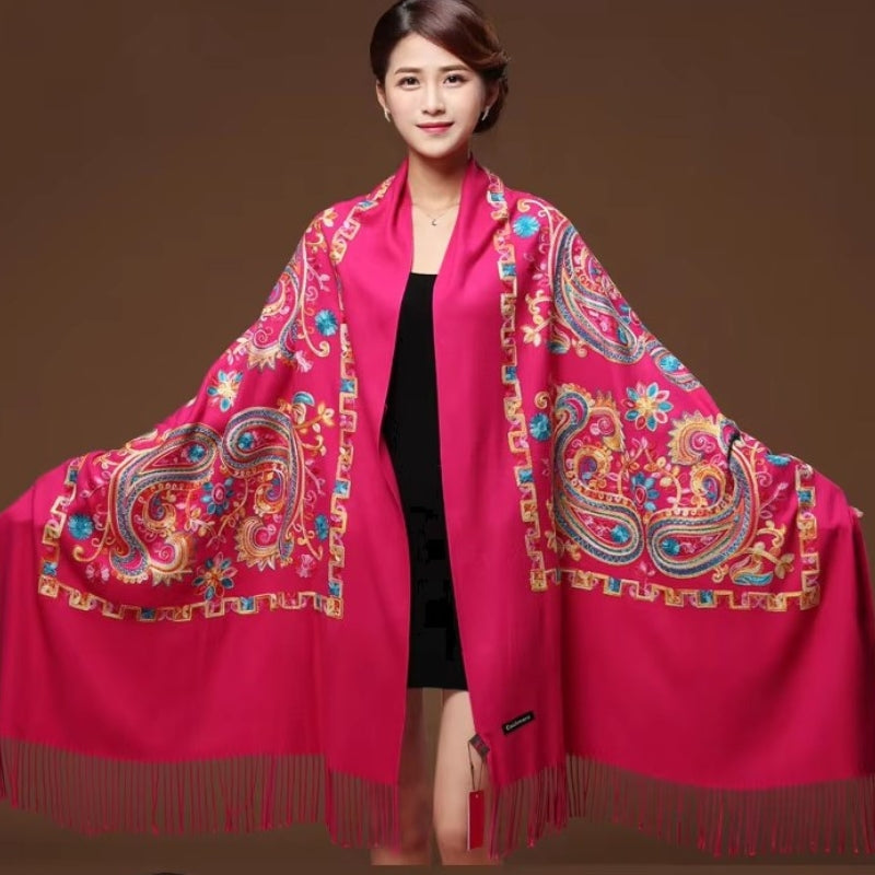 Etole Brodée Femme Fuchsia et Multicolore 200x70cm