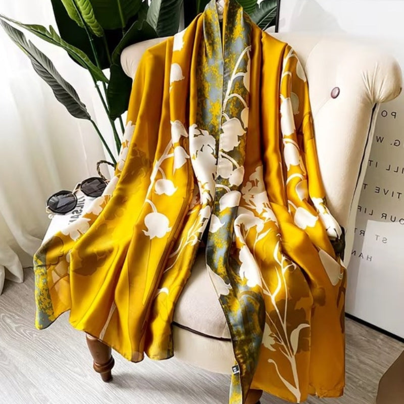 Foulard Long Femme Jaune Moutarde 180*85cm