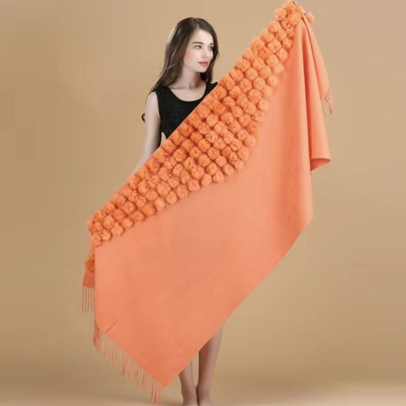 Grande Echarpe Châle Orange Pêche 200*70cm