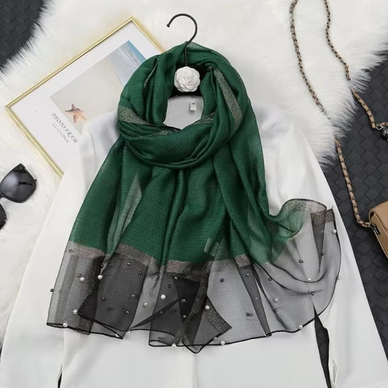 Foulard Perlé Vert Émeraude 190*70cm