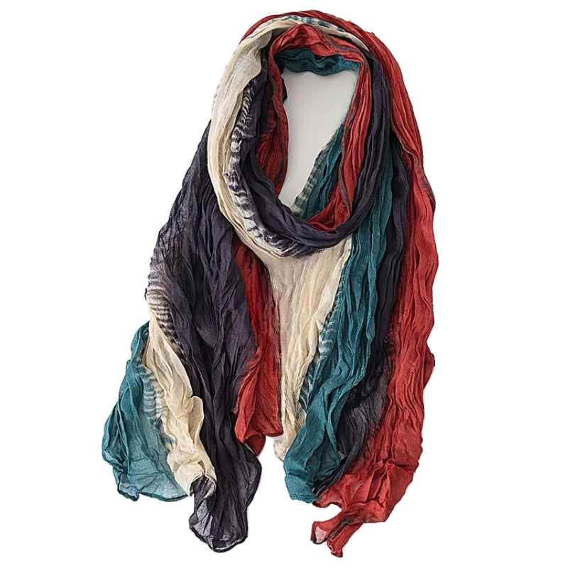 Chèche Femme Tendance Rouge et Vert Émeraude 75*195cm