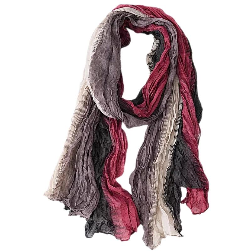 Chèche Femme Tendance Bordeaux et Noir 75*195cm