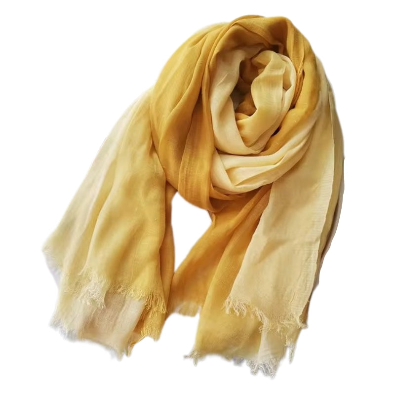 Chèche Foulard Jaune et Crème 90*190cm