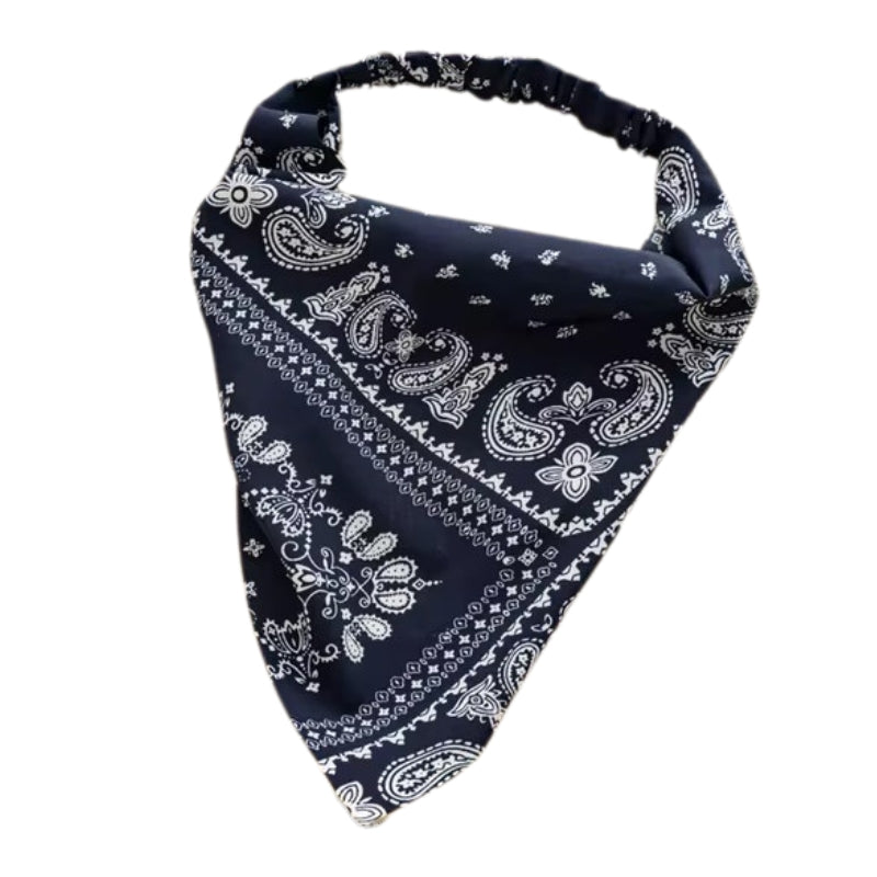 Bandana Pour Cheveux Bleu Marine et Blanc 